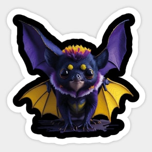 Colorful and Cute two Winged Bat Sticker